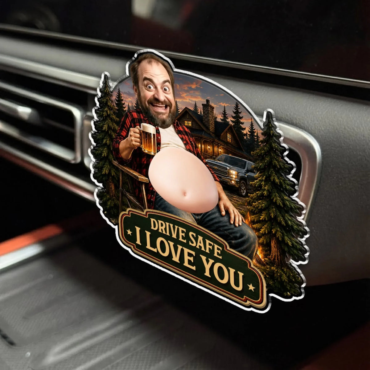 Custom Photo 3D Spicy Gifts For Wife • Sip The Summit - Personalized Squishy Acrylic Car Vent Clip