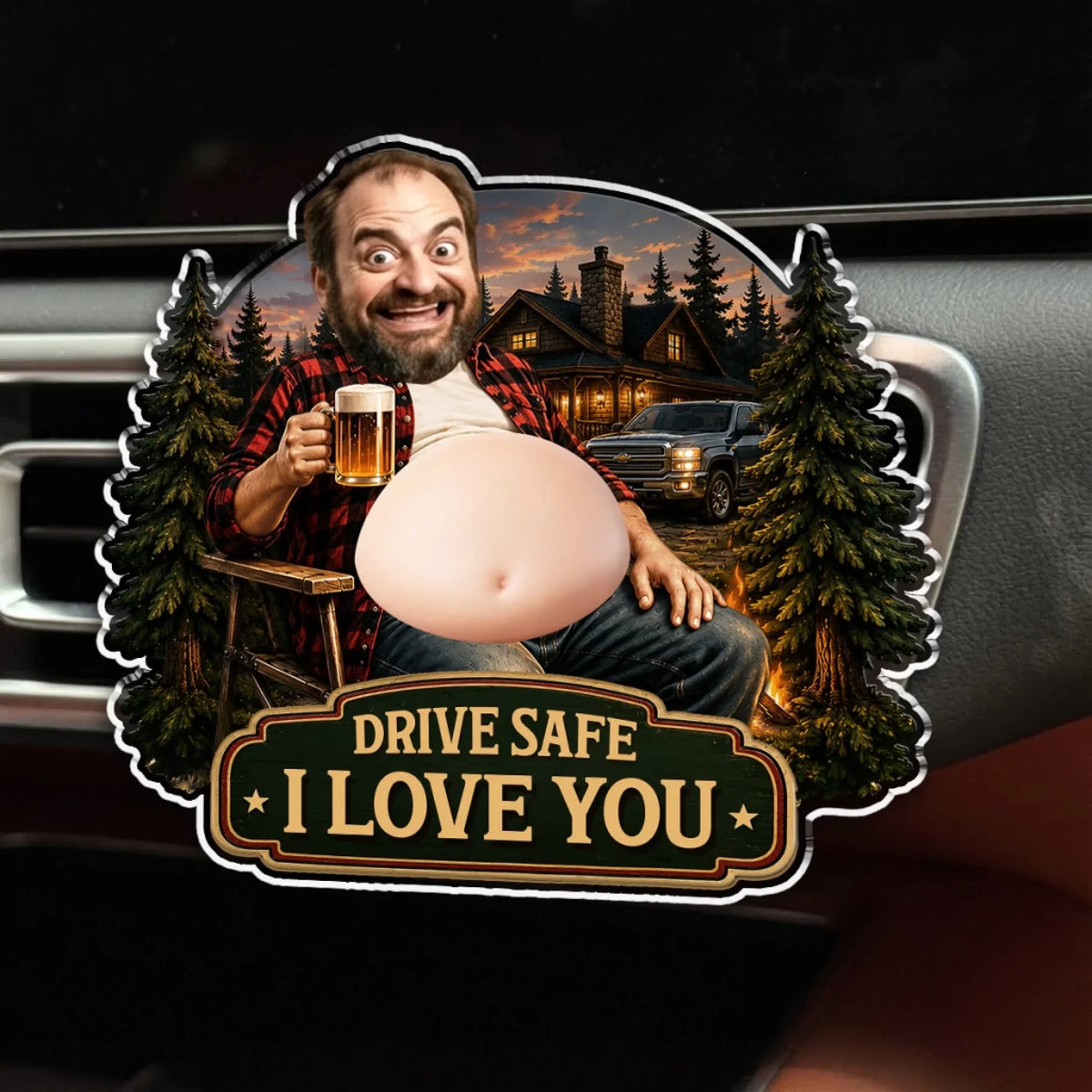 Custom Photo 3D Spicy Gifts For Wife • Sip The Summit - Personalized Squishy Acrylic Car Vent Clip