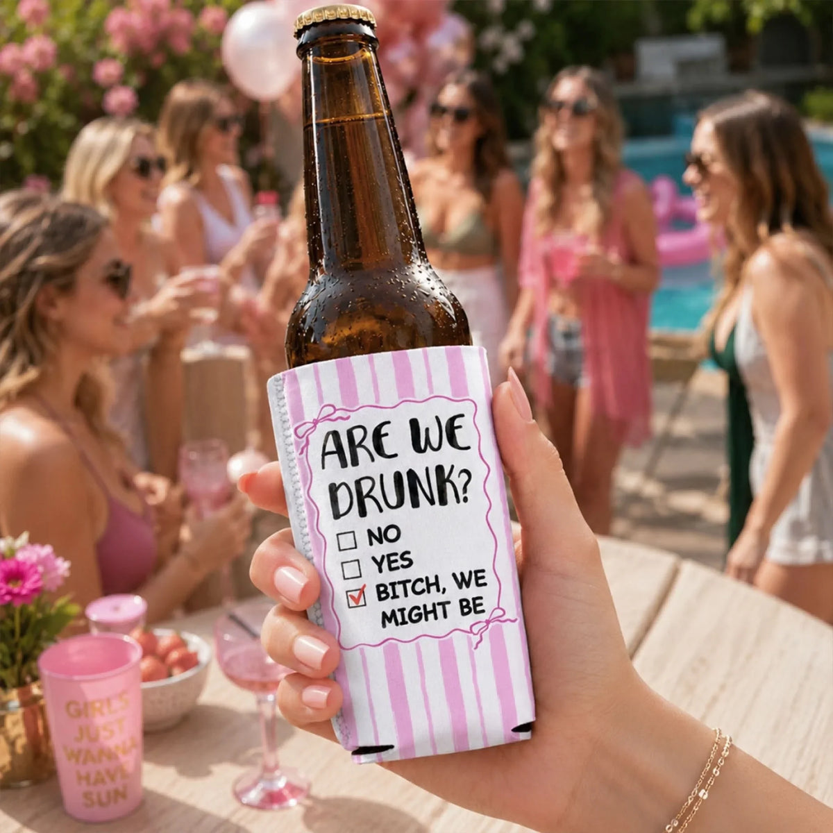 Are We Drunk - Personalized Skinny Can Cooler