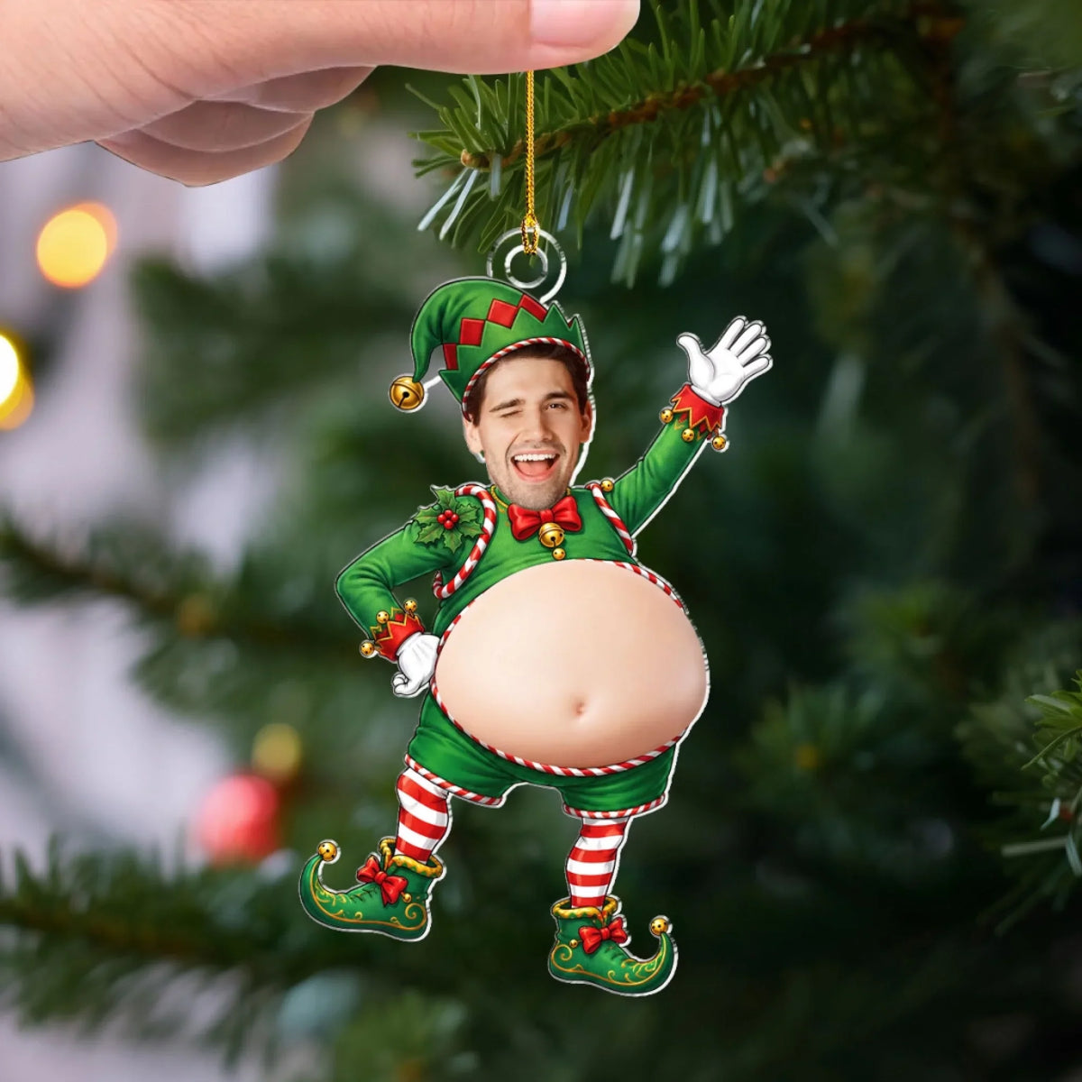 Custom Family Ornament, Christmas Gift for Family Members •  Funny Christmas - Personalized Squishy Acrylic Ornament