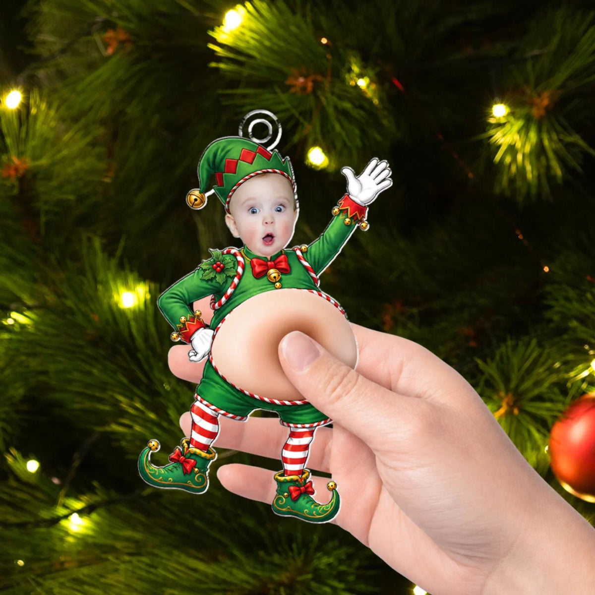 Custom Family Ornament, Christmas Gift for Family Members •  Funny Christmas - Personalized Squishy Acrylic Ornament