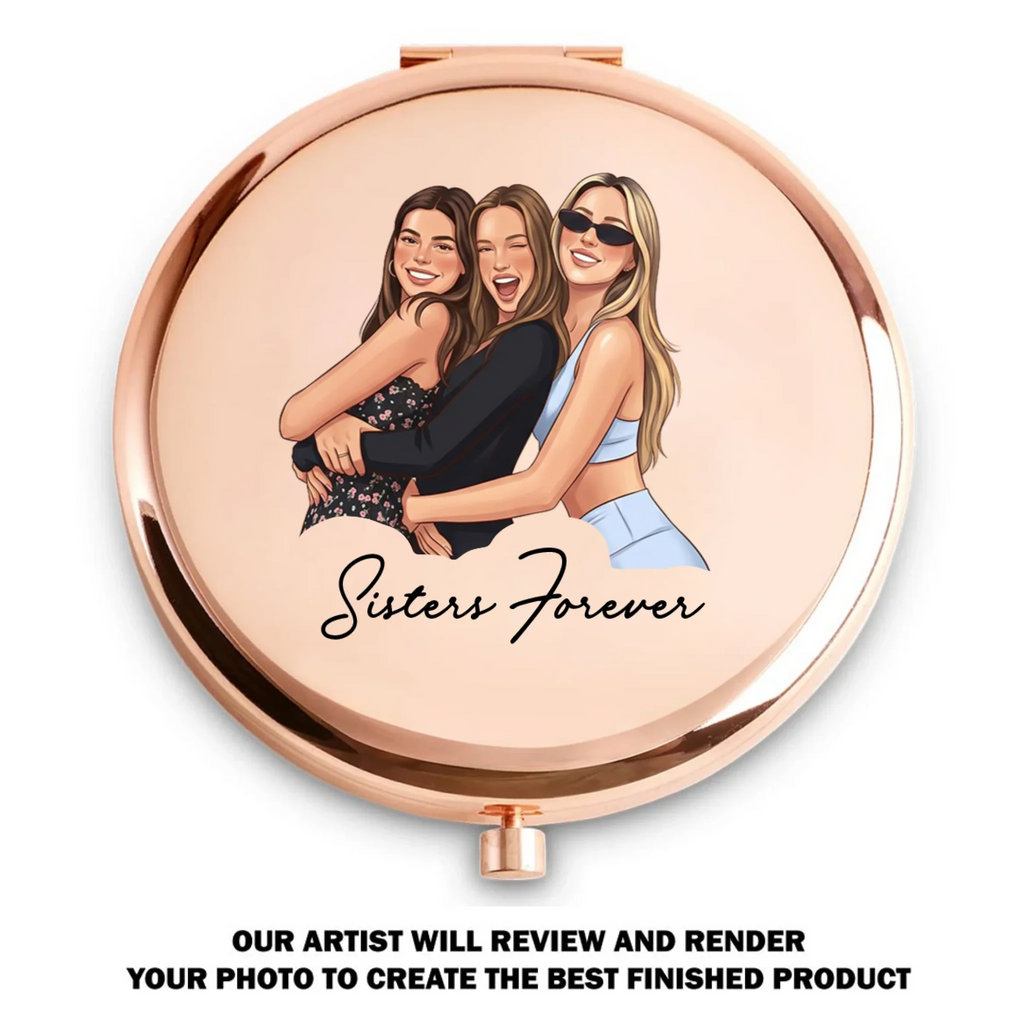 Sisters Forever - Personalized Compact Mirror