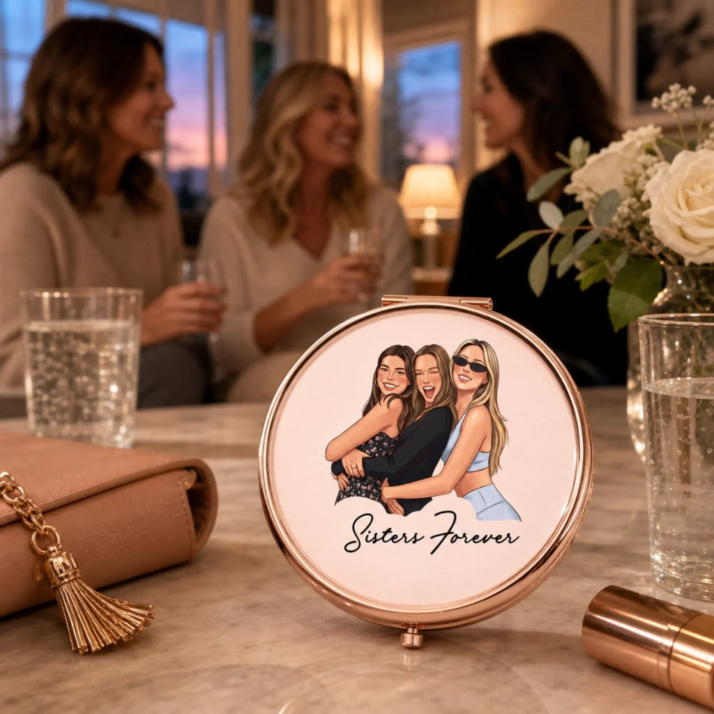 Sisters Forever - Personalized Compact Mirror
