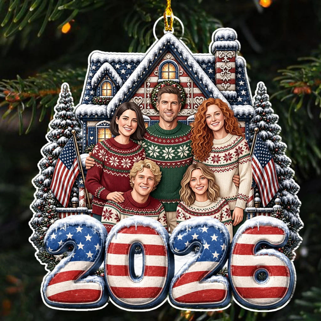 Custom Keepsake Christmas Ornament •  Christmas Portrait Illustration - Personalized Acrylic Ornament