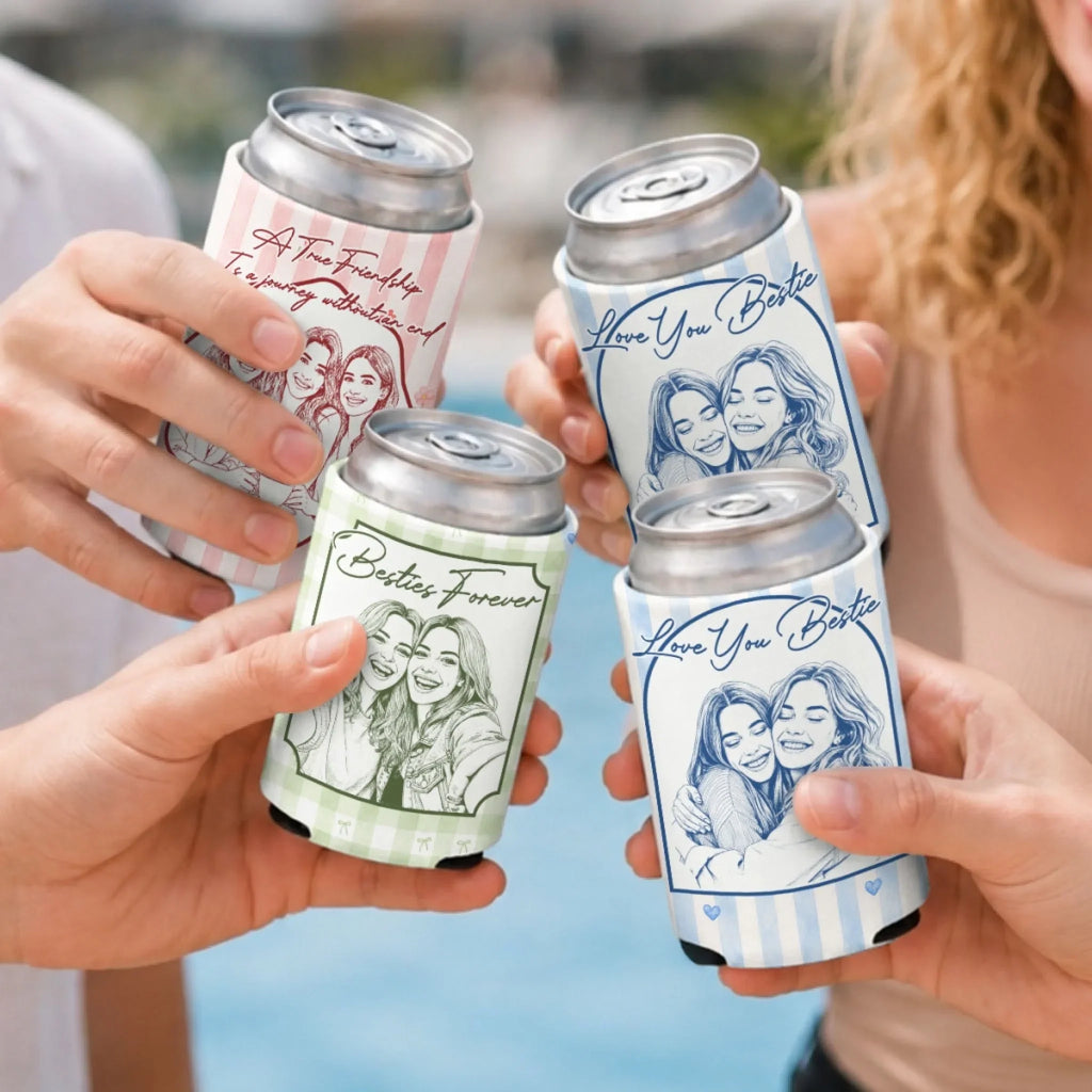 Love You Bestie - Personalized Skinny Can Cooler