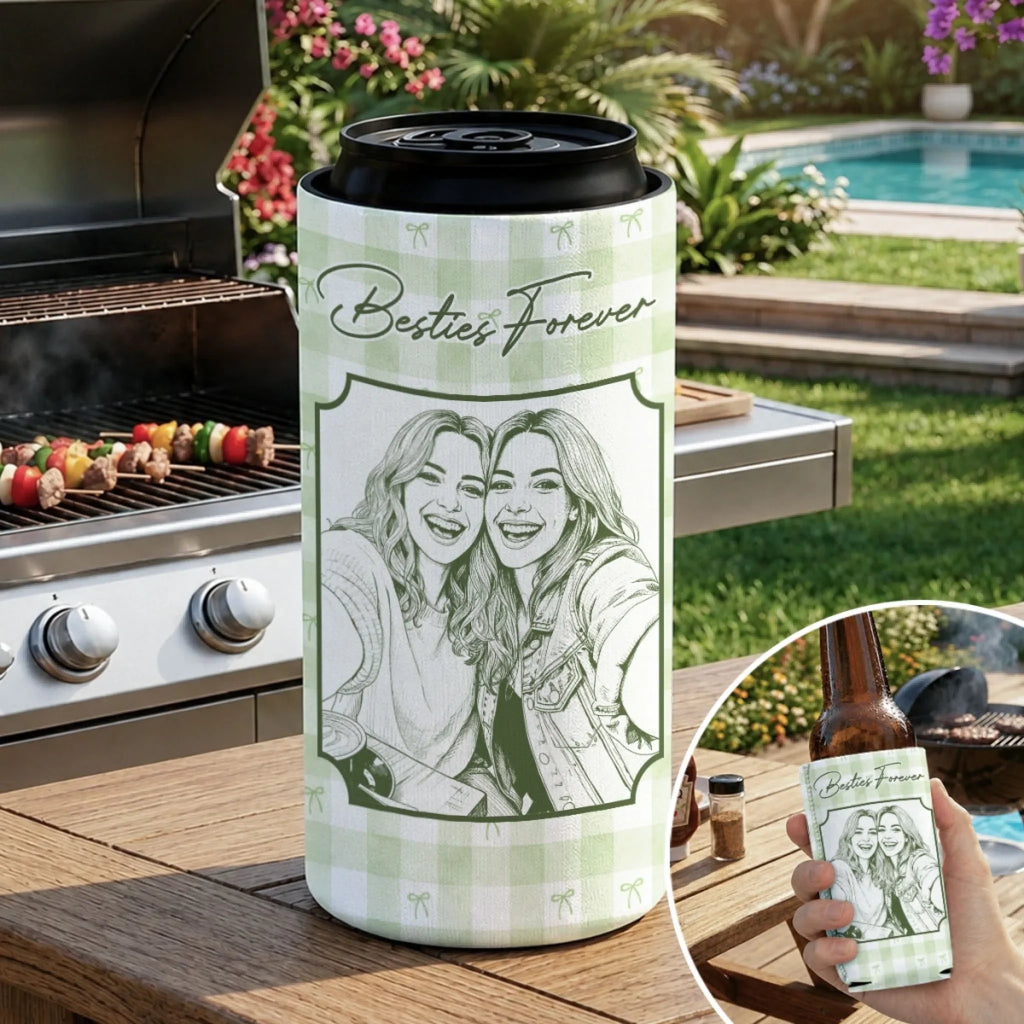 Love You Bestie - Personalized Skinny Can Cooler