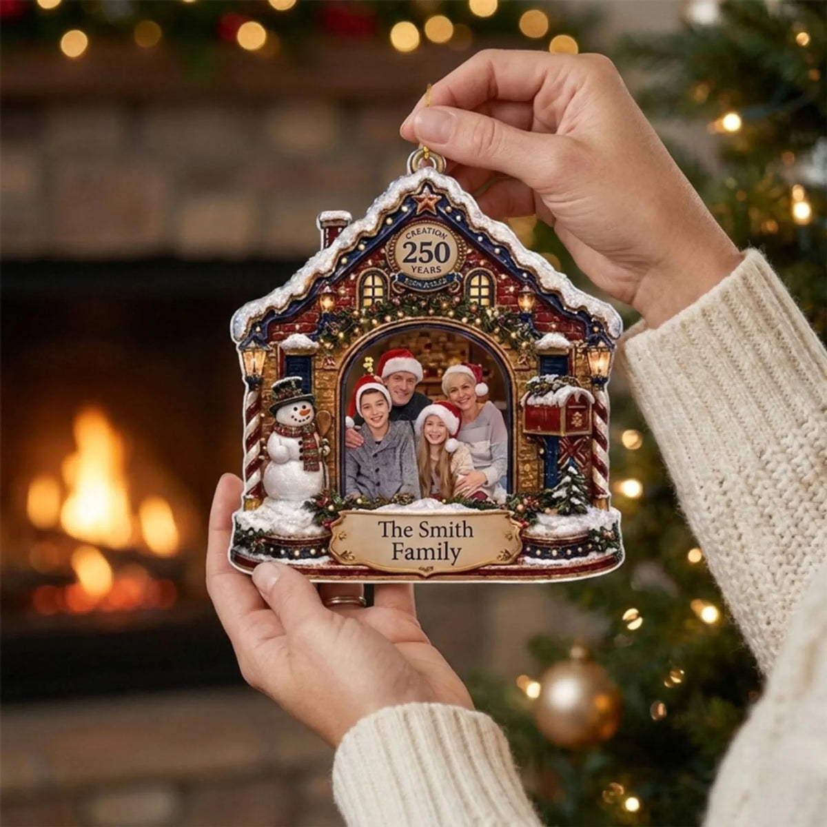Custom Keepsake Christmas Ornament •  Generations Under the Stars - Personalized Acrylic Ornament