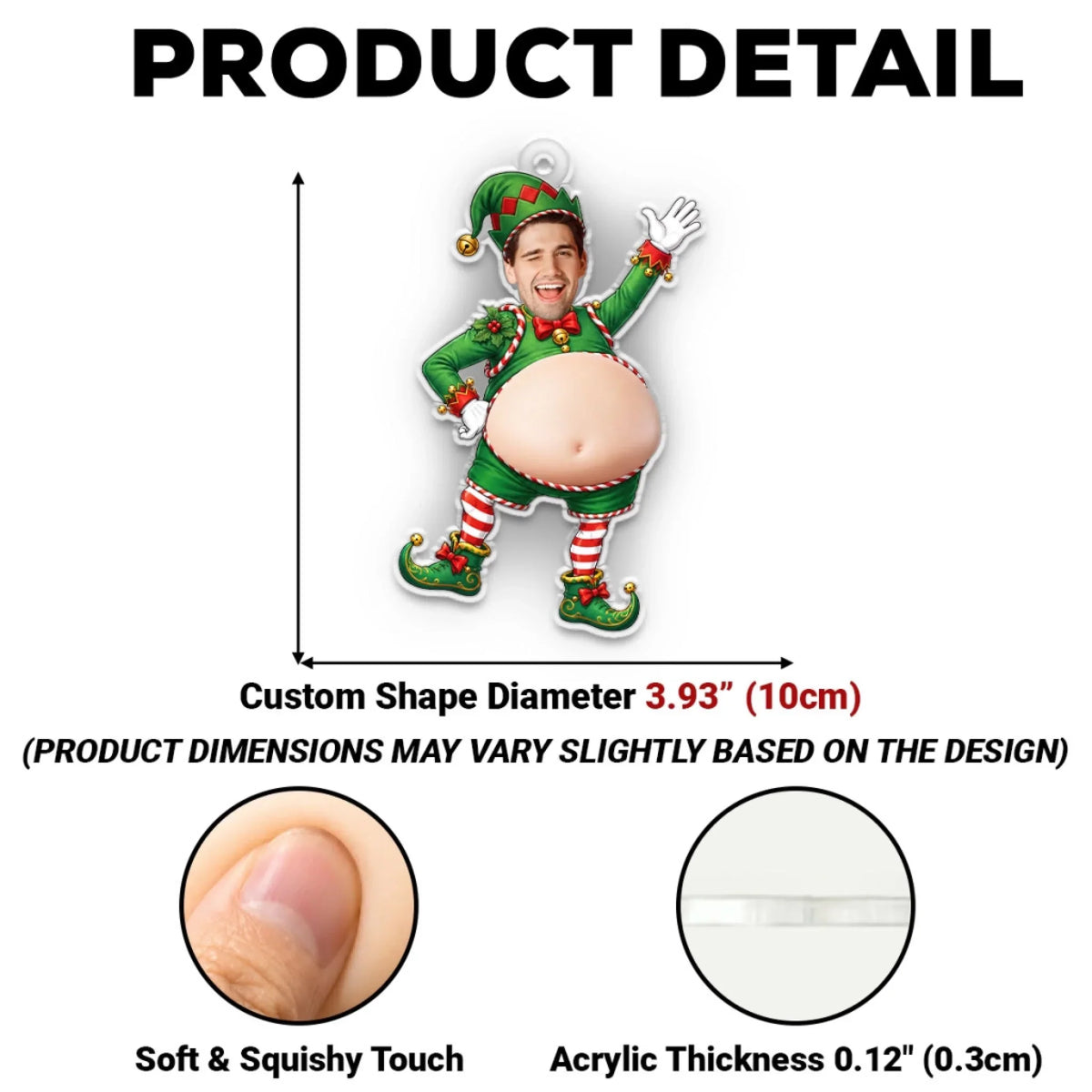 Custom Family Ornament, Christmas Gift for Family Members •  Funny Christmas - Personalized Squishy Acrylic Ornament