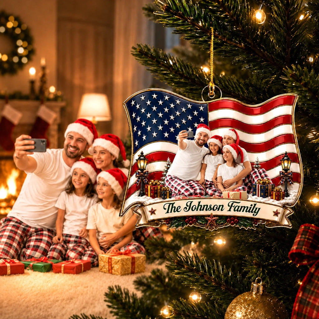 Custom Keepsake Christmas Ornament •  Freedom Runs In The Family - Personalized Acrylic Ornament