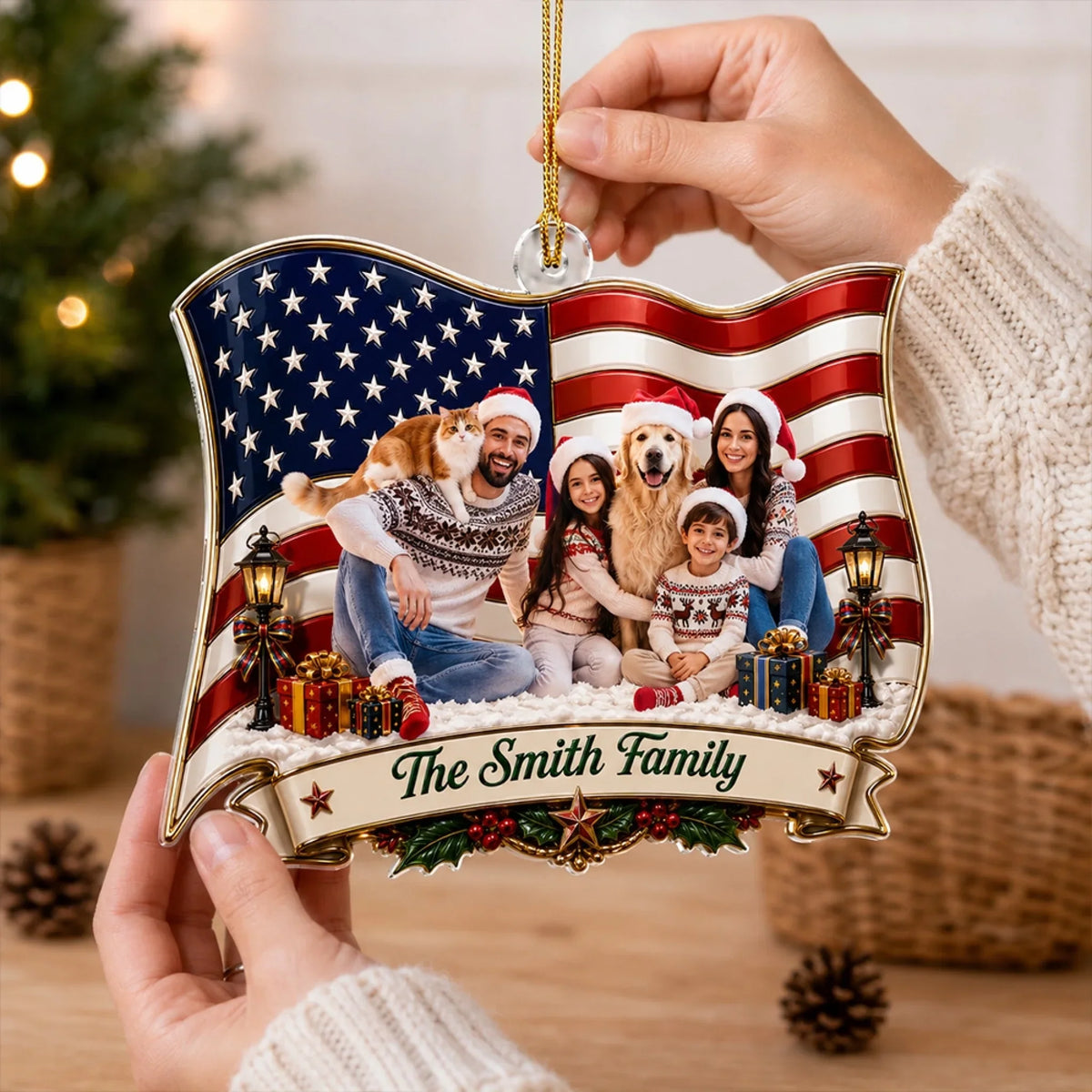 Custom Keepsake Christmas Ornament •  Freedom Runs In The Family - Personalized Acrylic Ornament