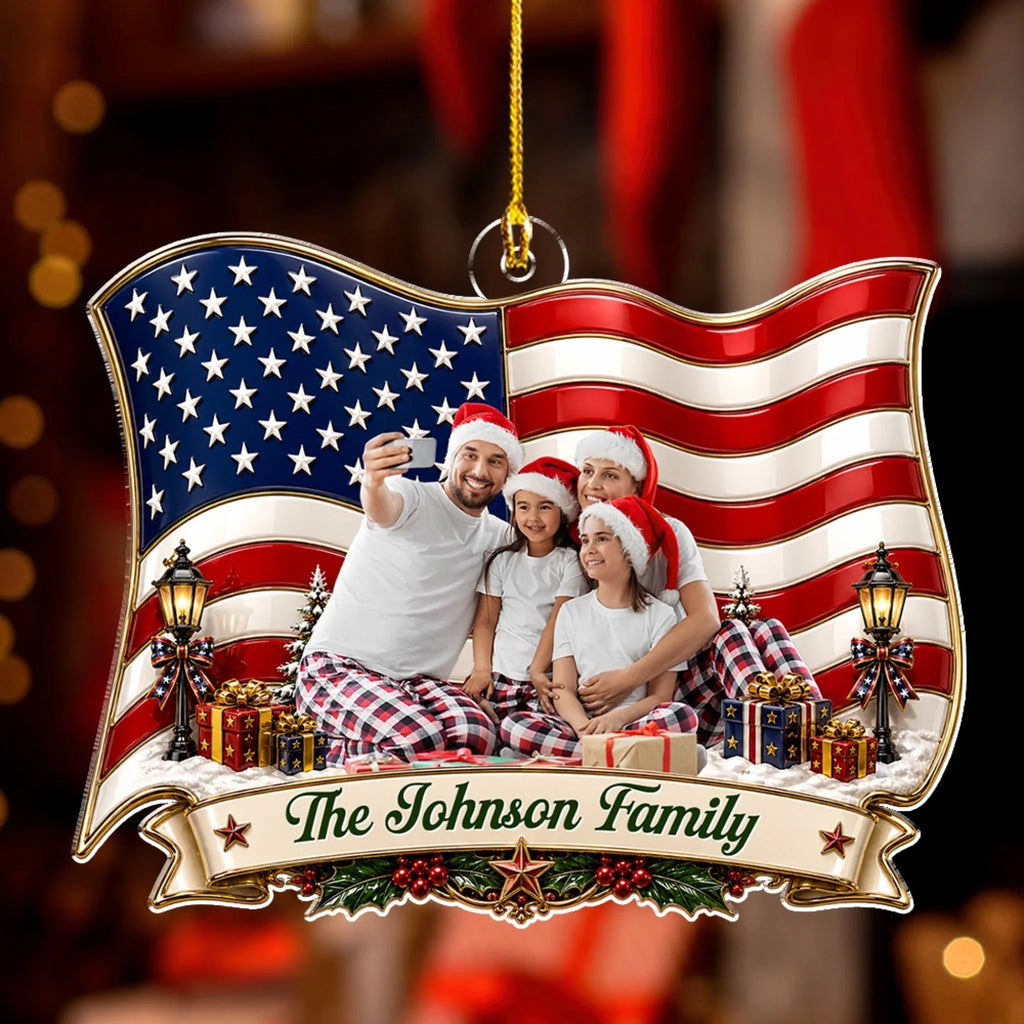 Custom Keepsake Christmas Ornament •  Freedom Runs In The Family - Personalized Acrylic Ornament