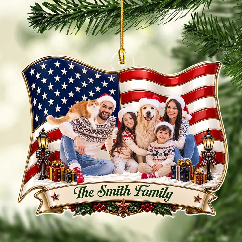 Custom Keepsake Christmas Ornament •  Freedom Runs In The Family - Personalized Acrylic Ornament