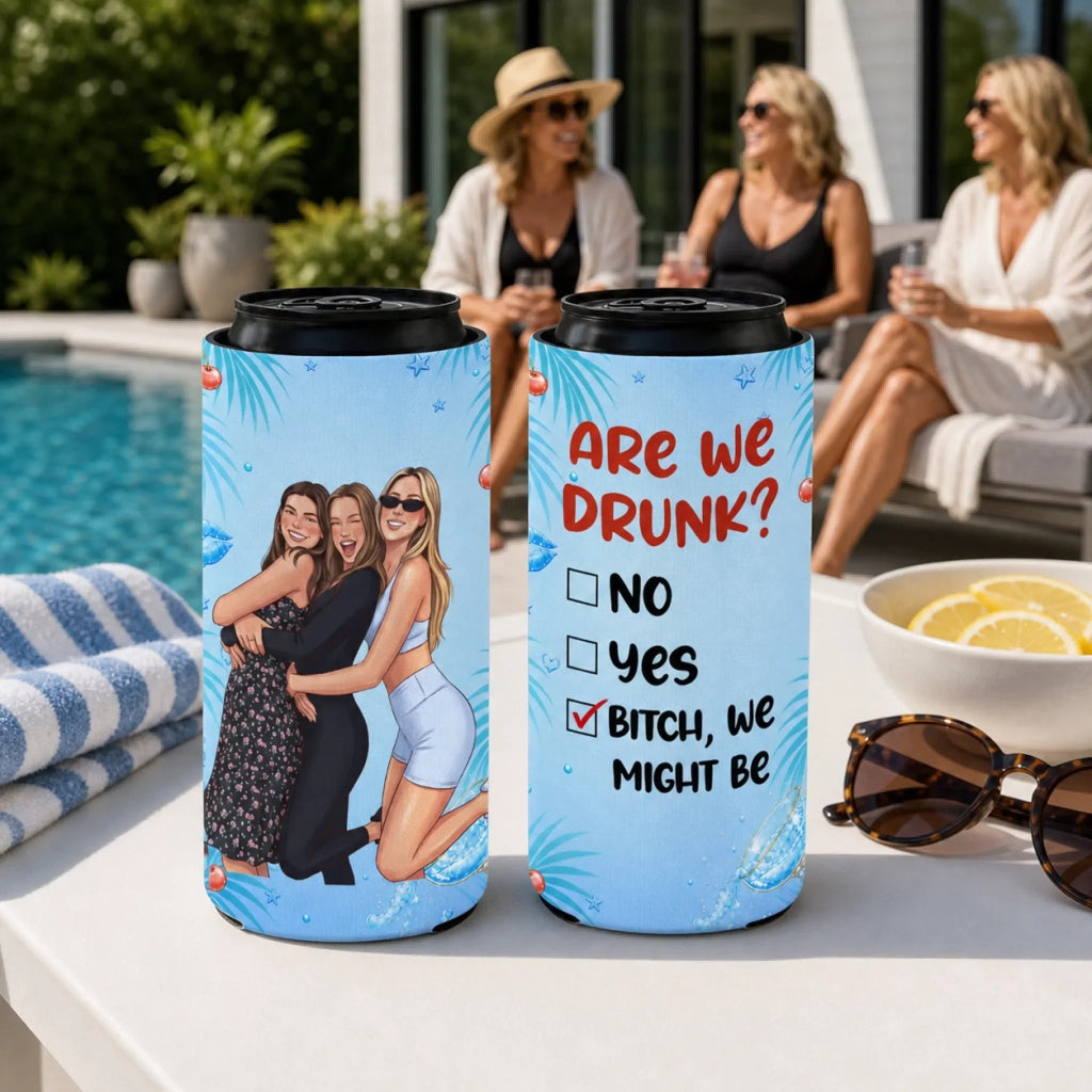 Best Besties - Personalized Skinny Can Cooler