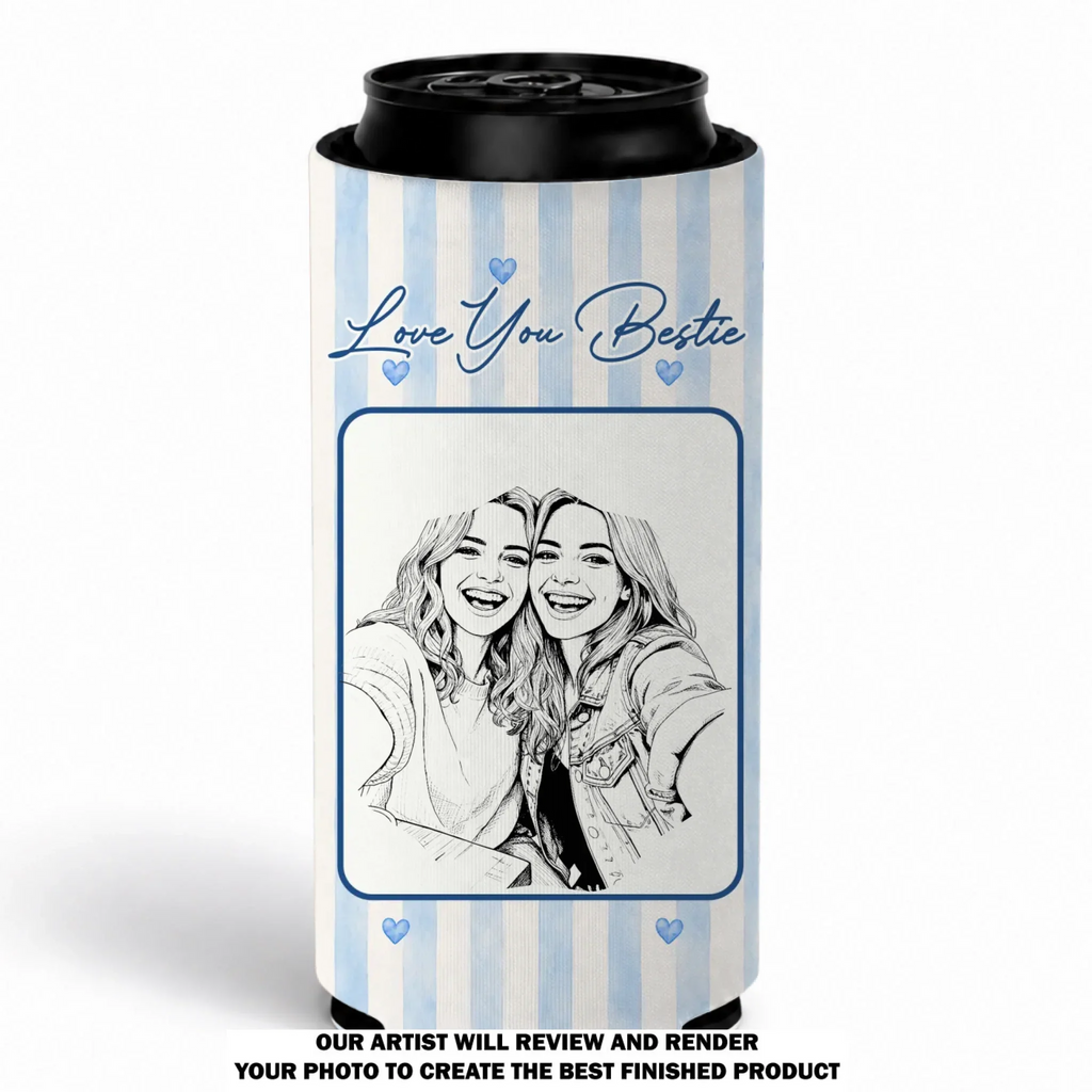 Love You Bestie - Personalized Skinny Can Cooler