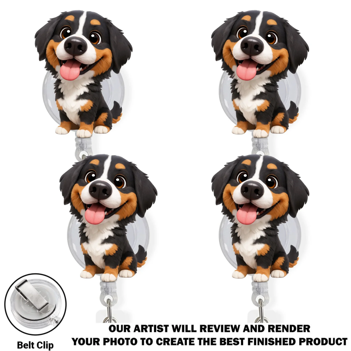 Custom Photo Funny Portrait ID Holder, Gifts For Pet Lovers, Coworker, Boss • Carry You While I Am Working - Personalized Custom Photo Acrylic Badge Reel