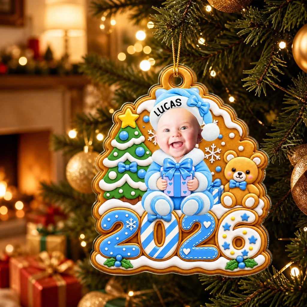 Custom Keepsake Christmas Ornament •  Gingerbread Baby - Personalized Acrylic Ornament