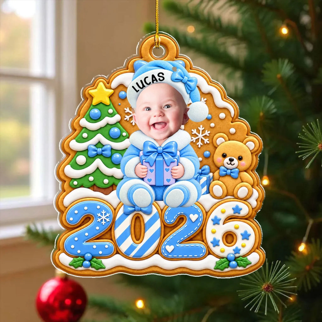 Custom Keepsake Christmas Ornament •  Gingerbread Baby - Personalized Acrylic Ornament