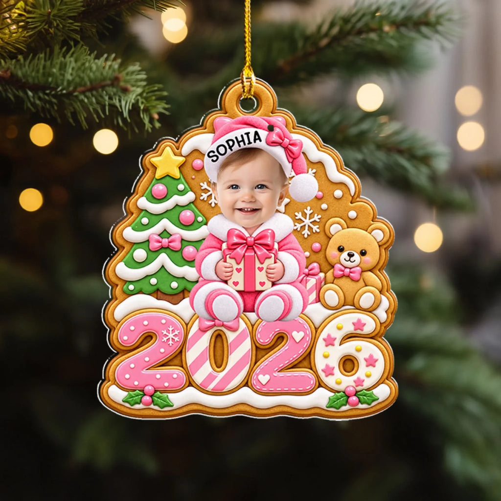 Custom Keepsake Christmas Ornament •  Gingerbread Baby - Personalized Acrylic Ornament