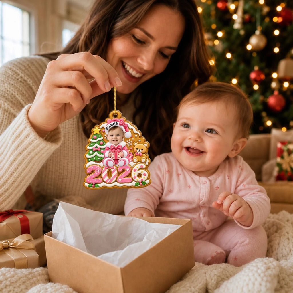 Custom Keepsake Christmas Ornament •  Gingerbread Baby - Personalized Acrylic Ornament