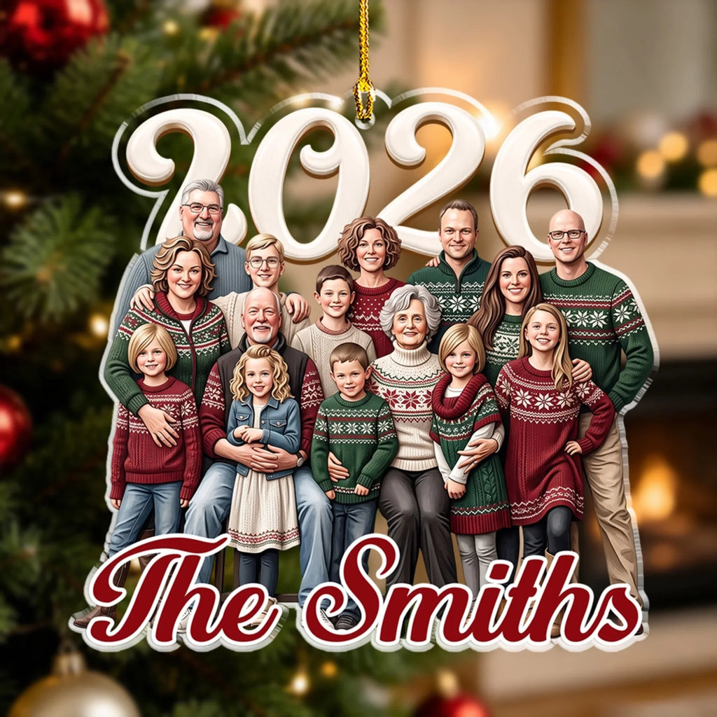 Custom Family Ornament, Christmas Gift for Family Members •  Christmas Starts With Family - Personalized Acrylic Ornament
