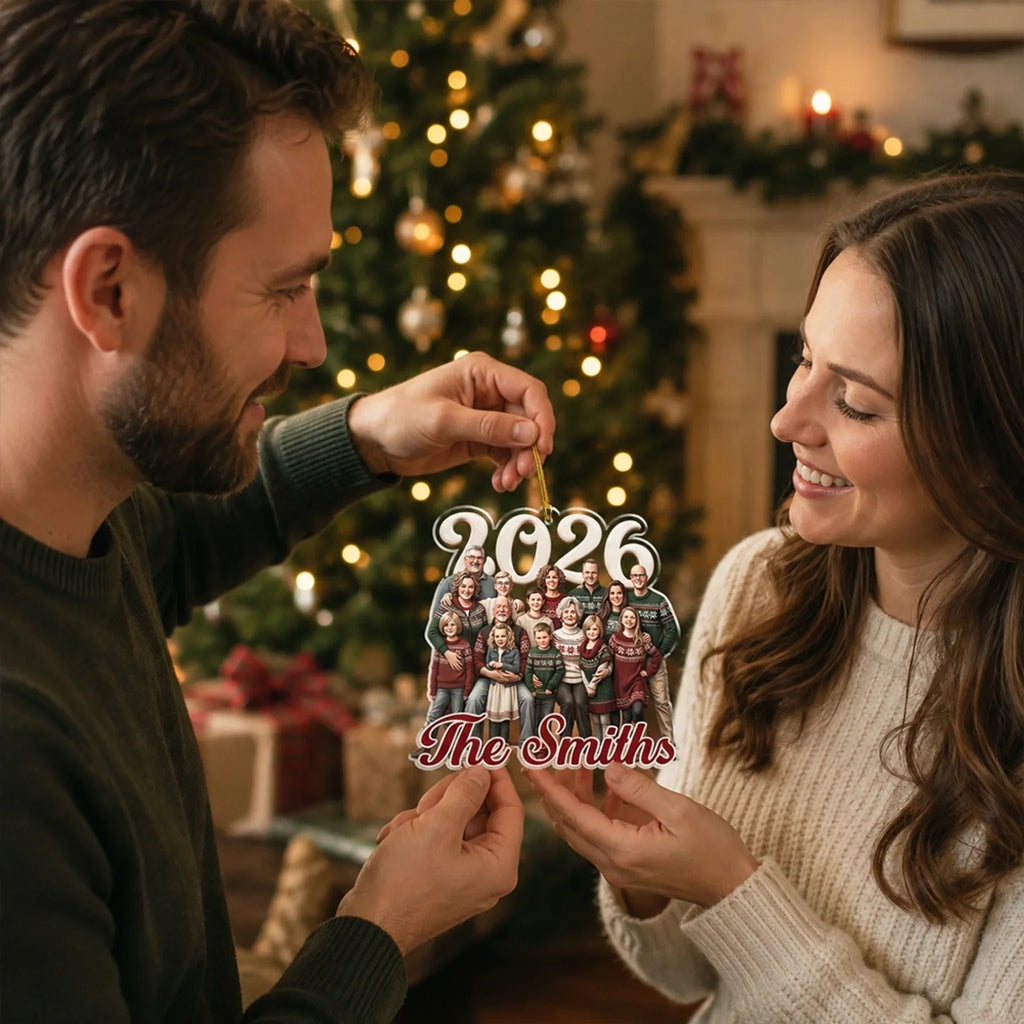 Custom Family Ornament, Christmas Gift for Family Members •  Christmas Starts With Family - Personalized Acrylic Ornament