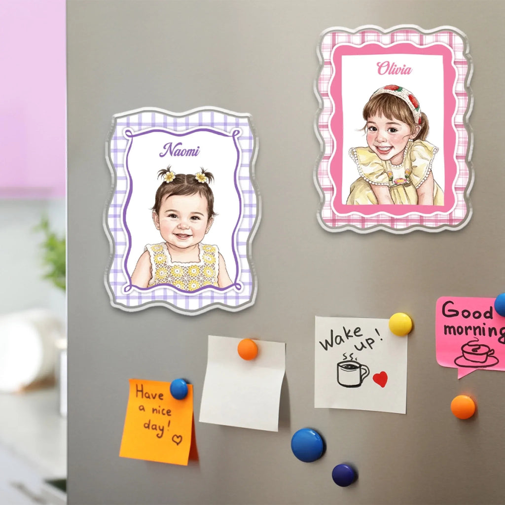 Kid Photo Watercolor - Personalized Acrylic Magnet