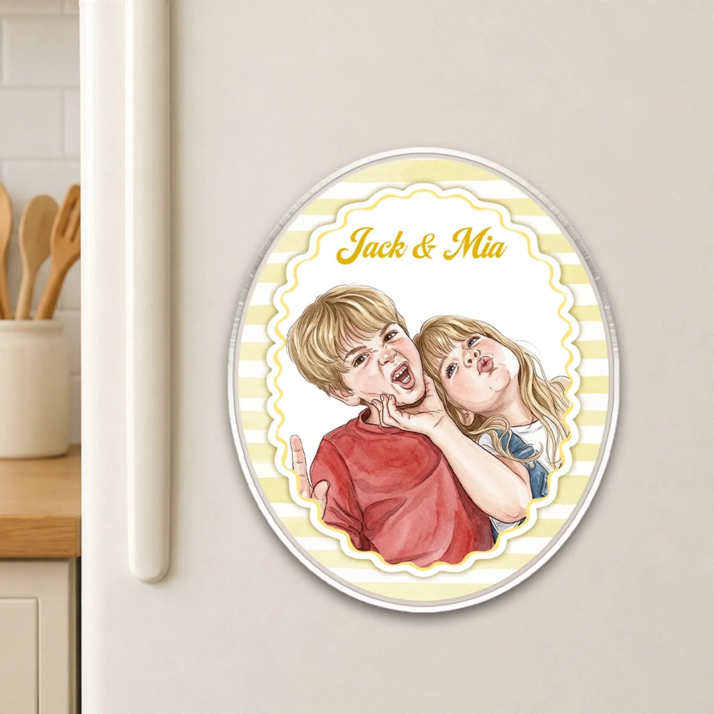 Kid Photo Watercolor - Personalized Acrylic Magnet