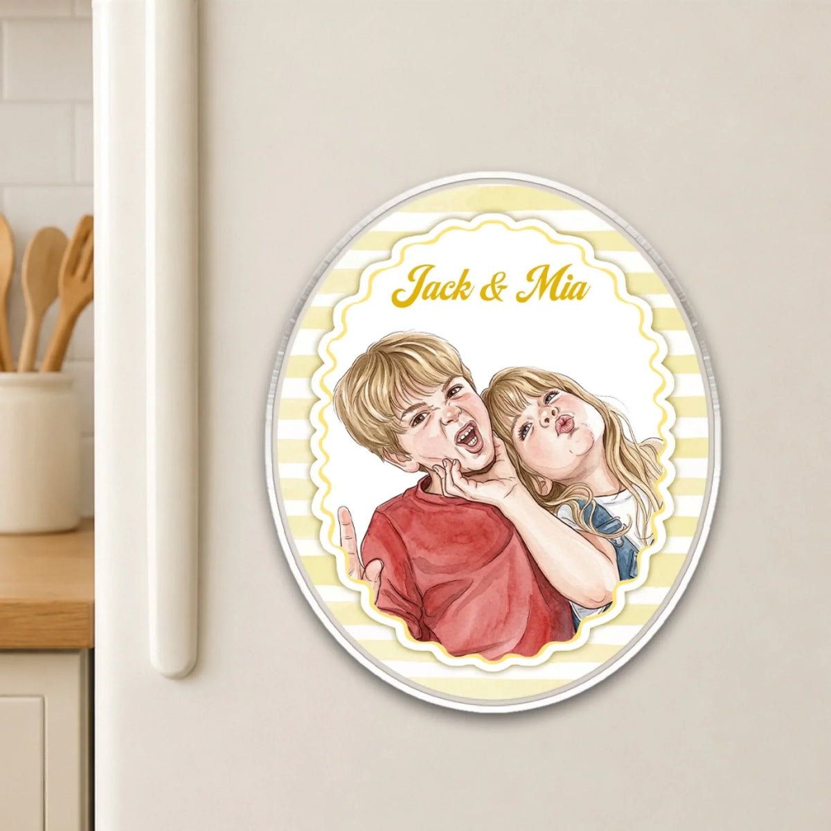 Kid Photo Watercolor - Personalized Acrylic Magnet