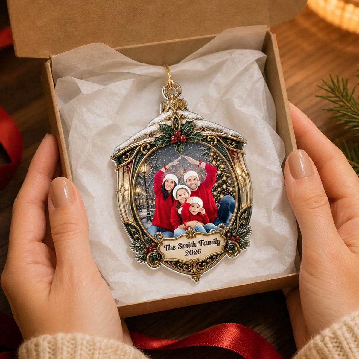 Custom Keepsake Christmas Ornament •  Our Christmas Keepsake - Personalized 3D Effect Acrylic Ornament
