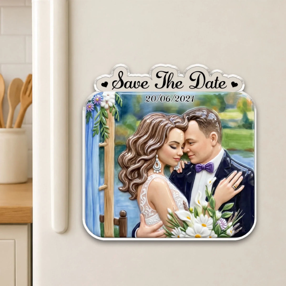 Love Grows Stronger With Time - Personalized Acrylic Magnet