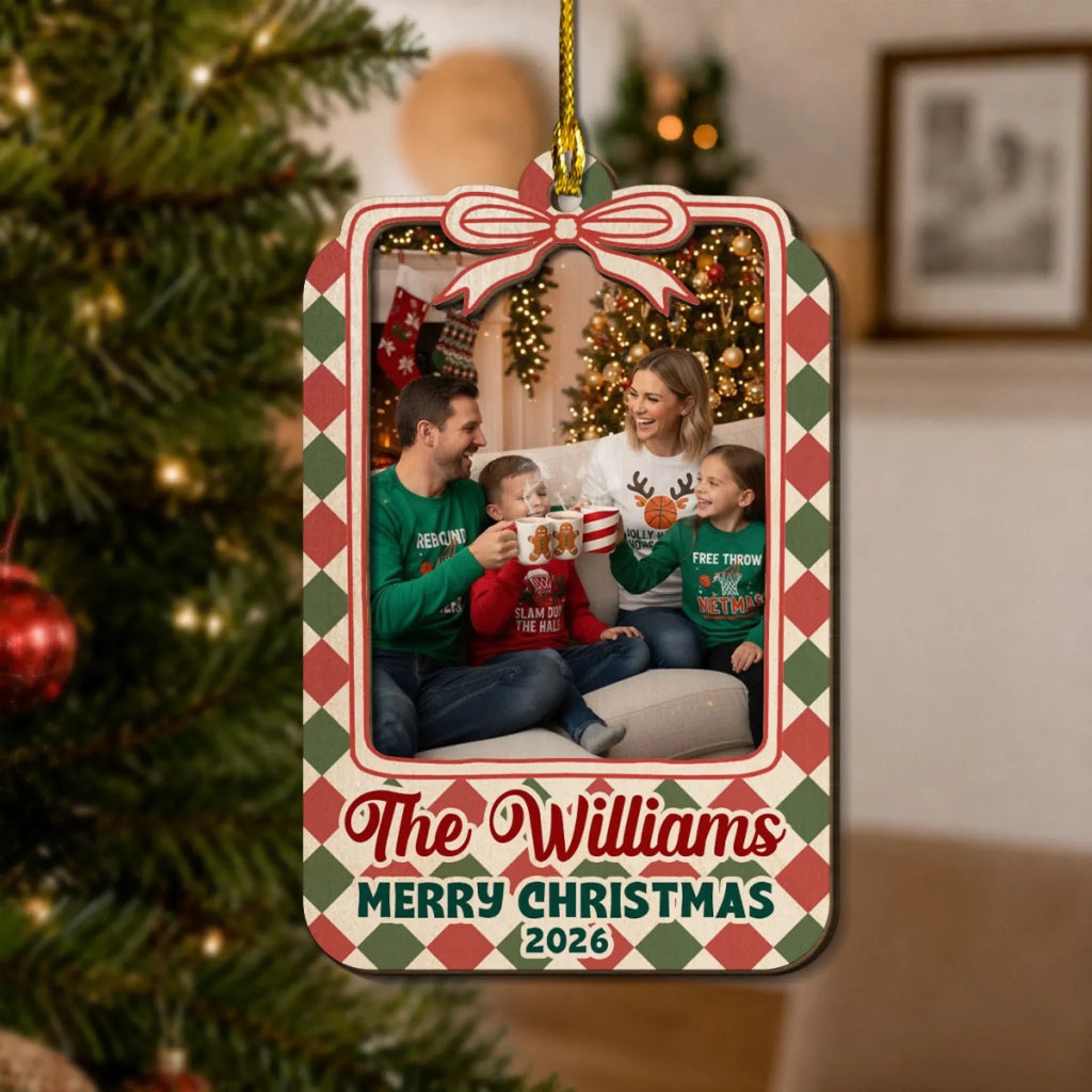 Custom Keepsake Christmas Ornament •  Together For Christmas - Personalized 2-Layered Wood Ornament