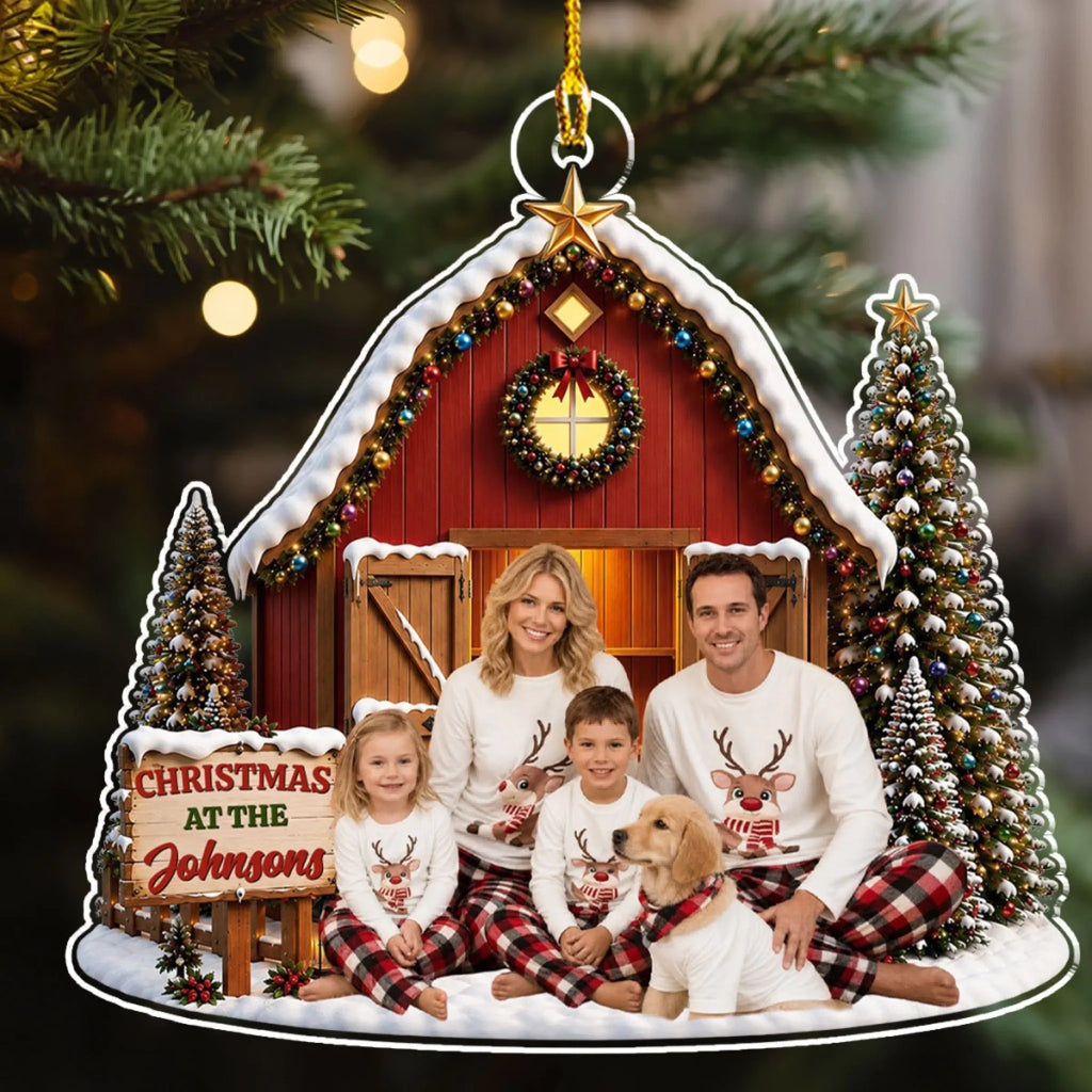 Custom Family Ornament, Christmas Gift for Family Members •  Merry Family Moments -  Personalized 3D Effect Acrylic Ornament