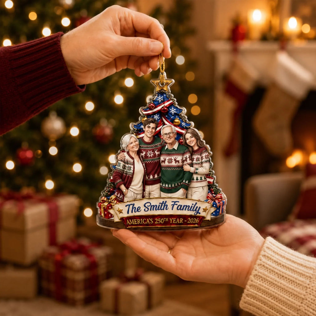 Custom Family Ornament, Christmas Gift for Family Members •  Making Christmas Memories - Personalized Acrylic Ornament