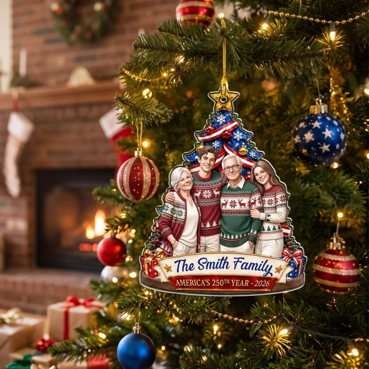 Custom Family Ornament, Christmas Gift for Family Members •  Making Christmas Memories - Personalized Acrylic Ornament