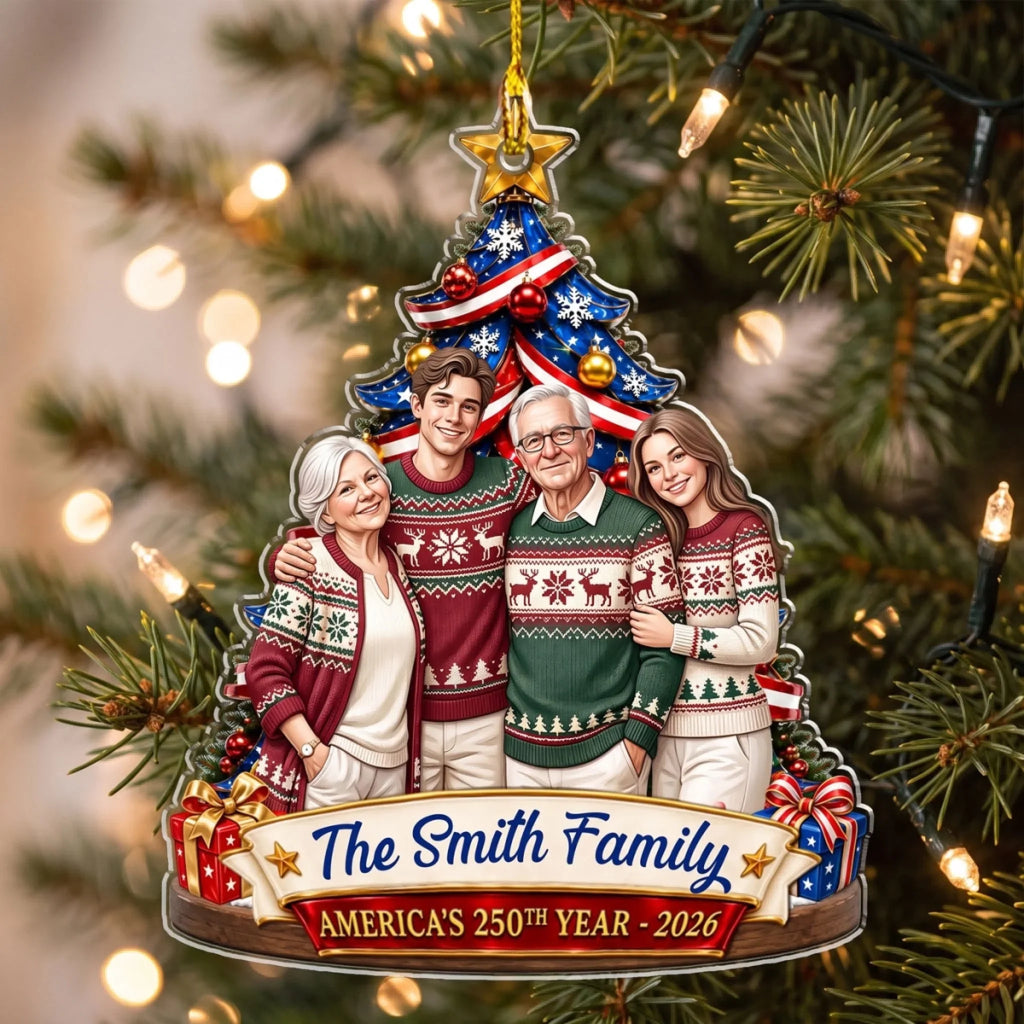 Custom Family Ornament, Christmas Gift for Family Members •  Making Christmas Memories - Personalized Acrylic Ornament
