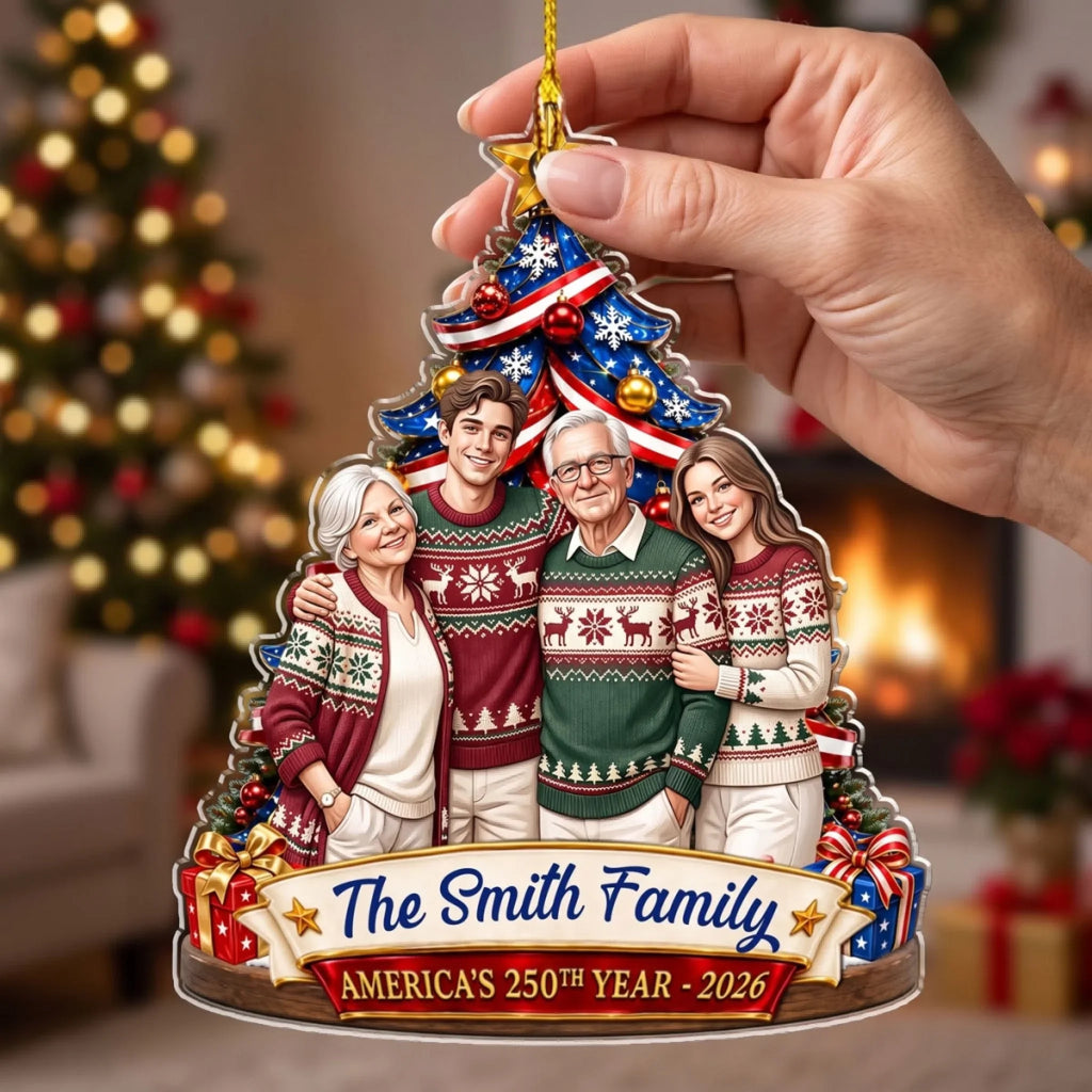 Custom Family Ornament, Christmas Gift for Family Members •  Making Christmas Memories - Personalized Acrylic Ornament