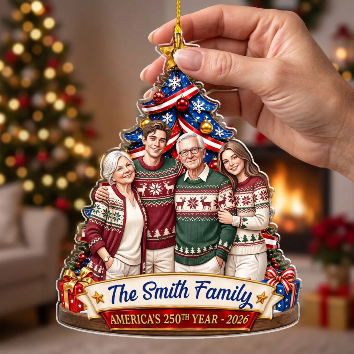 Custom Family Ornament, Christmas Gift for Family Members •  Making Christmas Memories - Personalized Acrylic Ornament