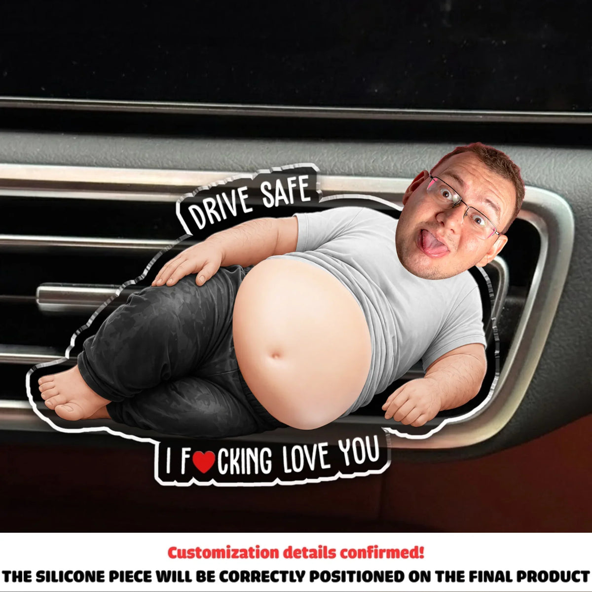 Custom Photo 3D Spicy Gifts For Wife • It Is Not A Dad Bod - Personalized Squishy Acrylic Car Vent Clip