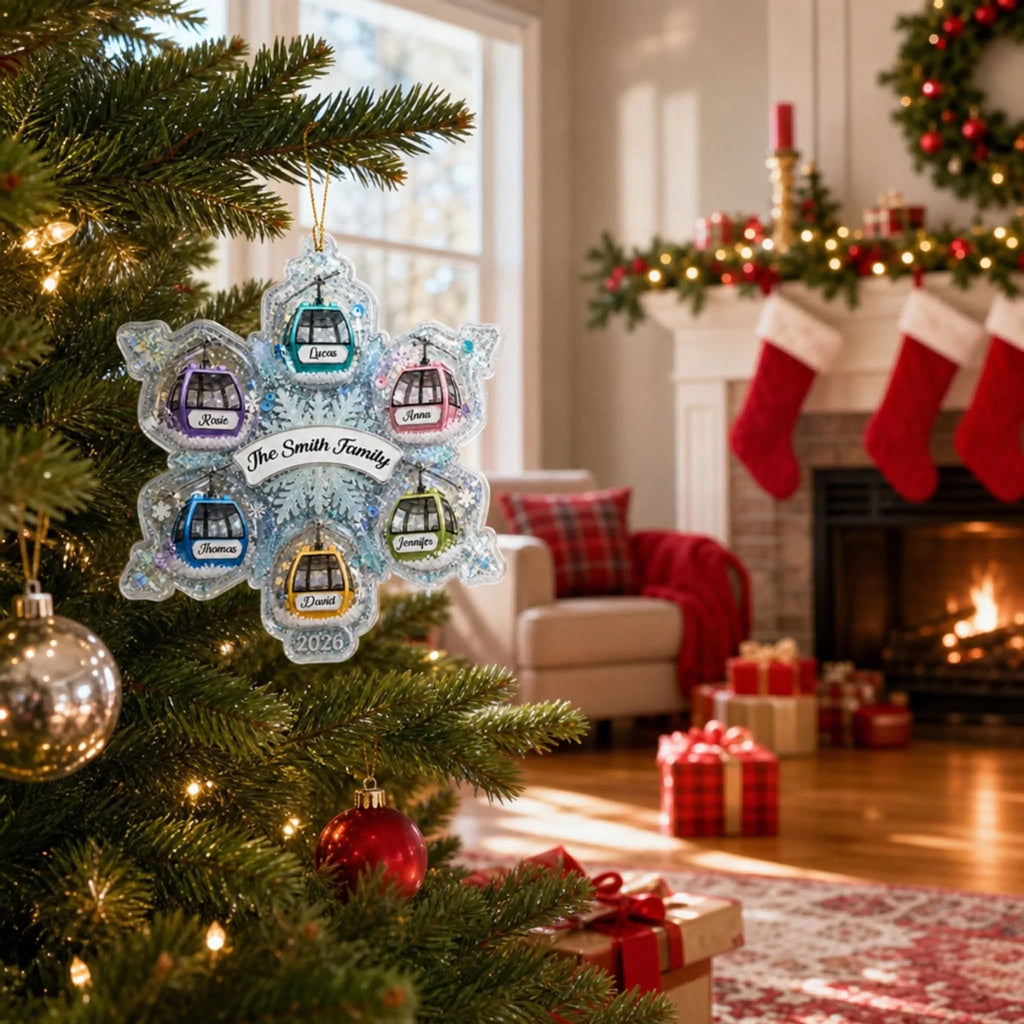 Custom Family Ornament, Christmas Gift for Family Members •  Family Christmas Ferris Wheel - Personalized Acrylic Ornament