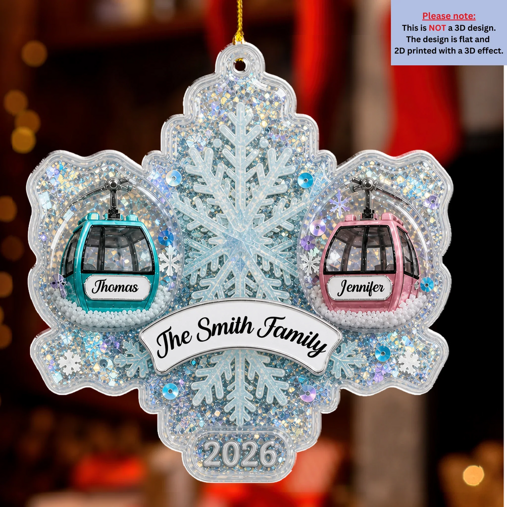 Custom Family Ornament, Christmas Gift for Family Members •  Family Christmas Ferris Wheel - Personalized Acrylic Ornament