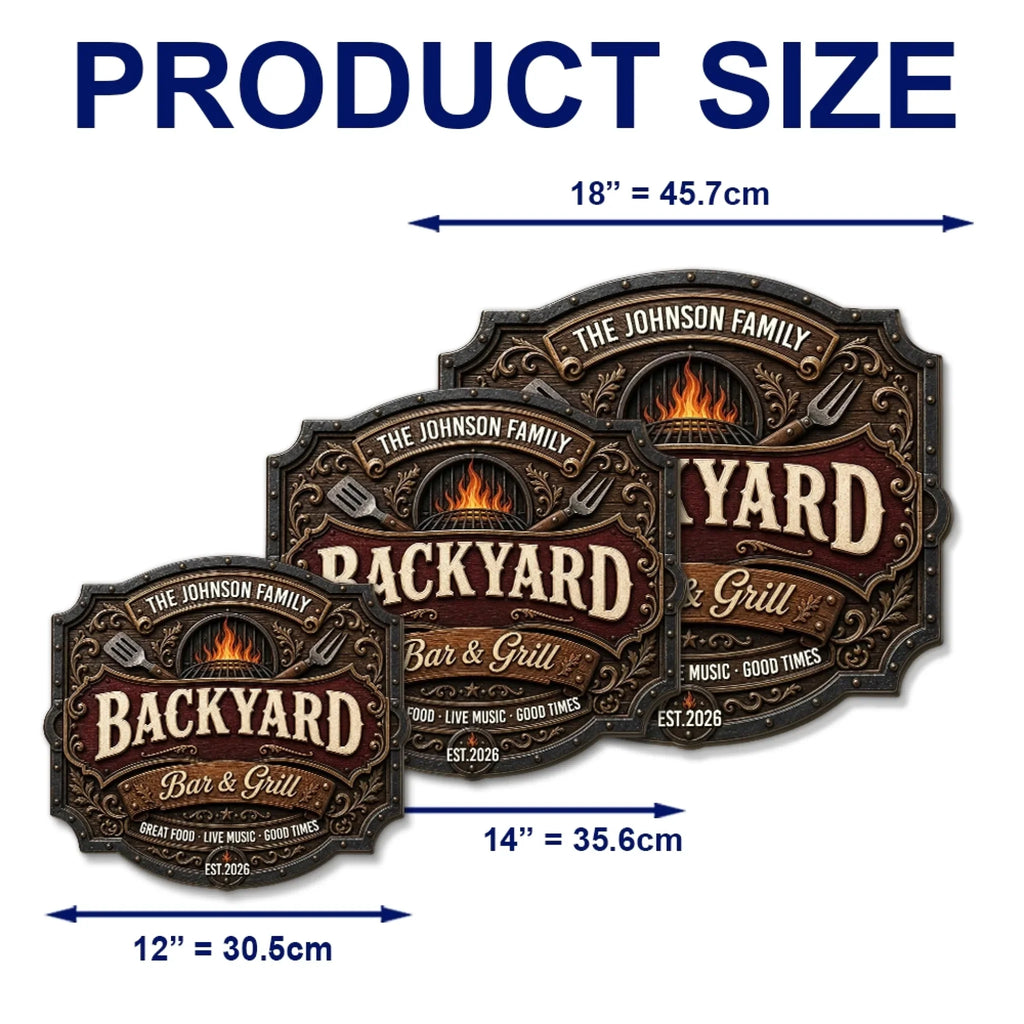 Custom Family Summer Backyard, Patio & Porch Decor • Iron Kitchen - Personalized Wood Sign