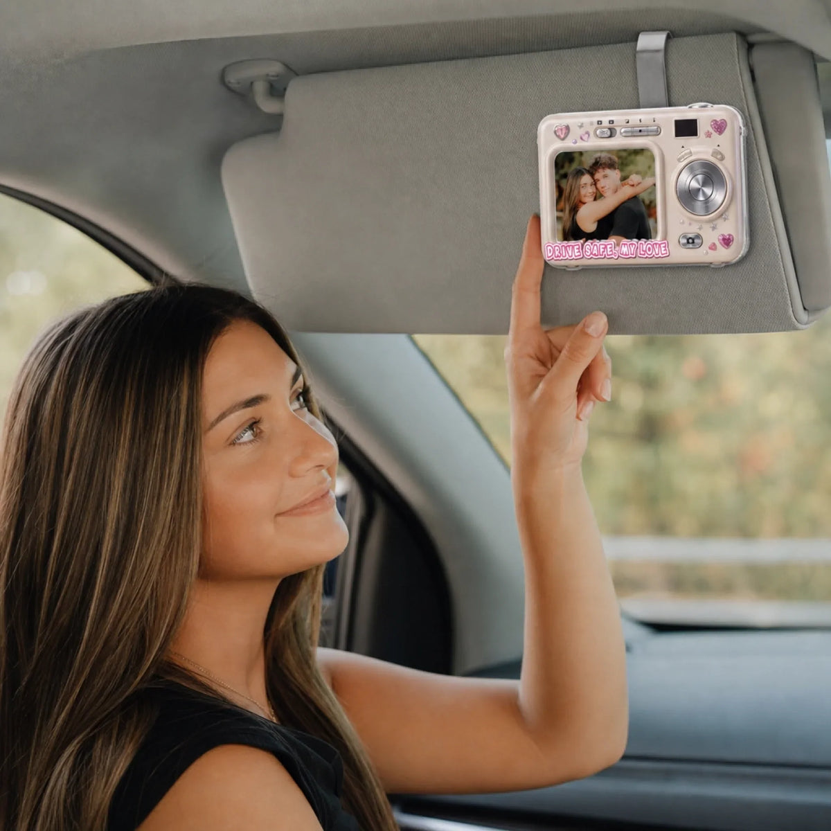 My Heart Waits For You - Personalized Acrylic Car Visor Clip