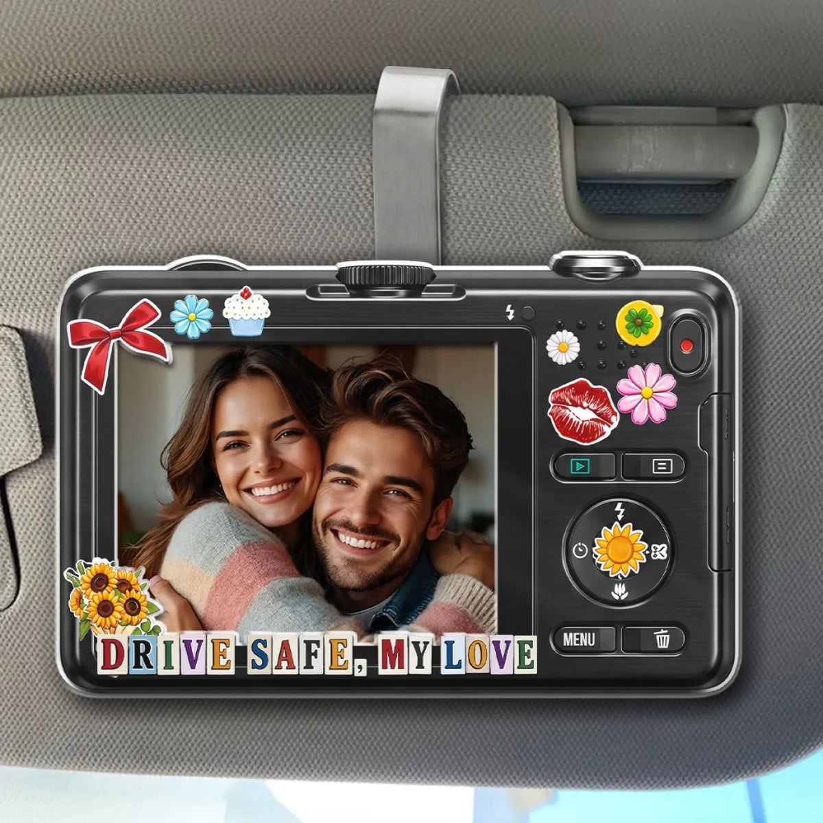 My Heart Waits For You - Personalized Acrylic Car Visor Clip