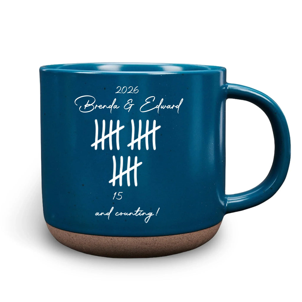 Custom Christmas & Birthday Keepsake Gift • Counting Our Love - Personalized Pottery Mug