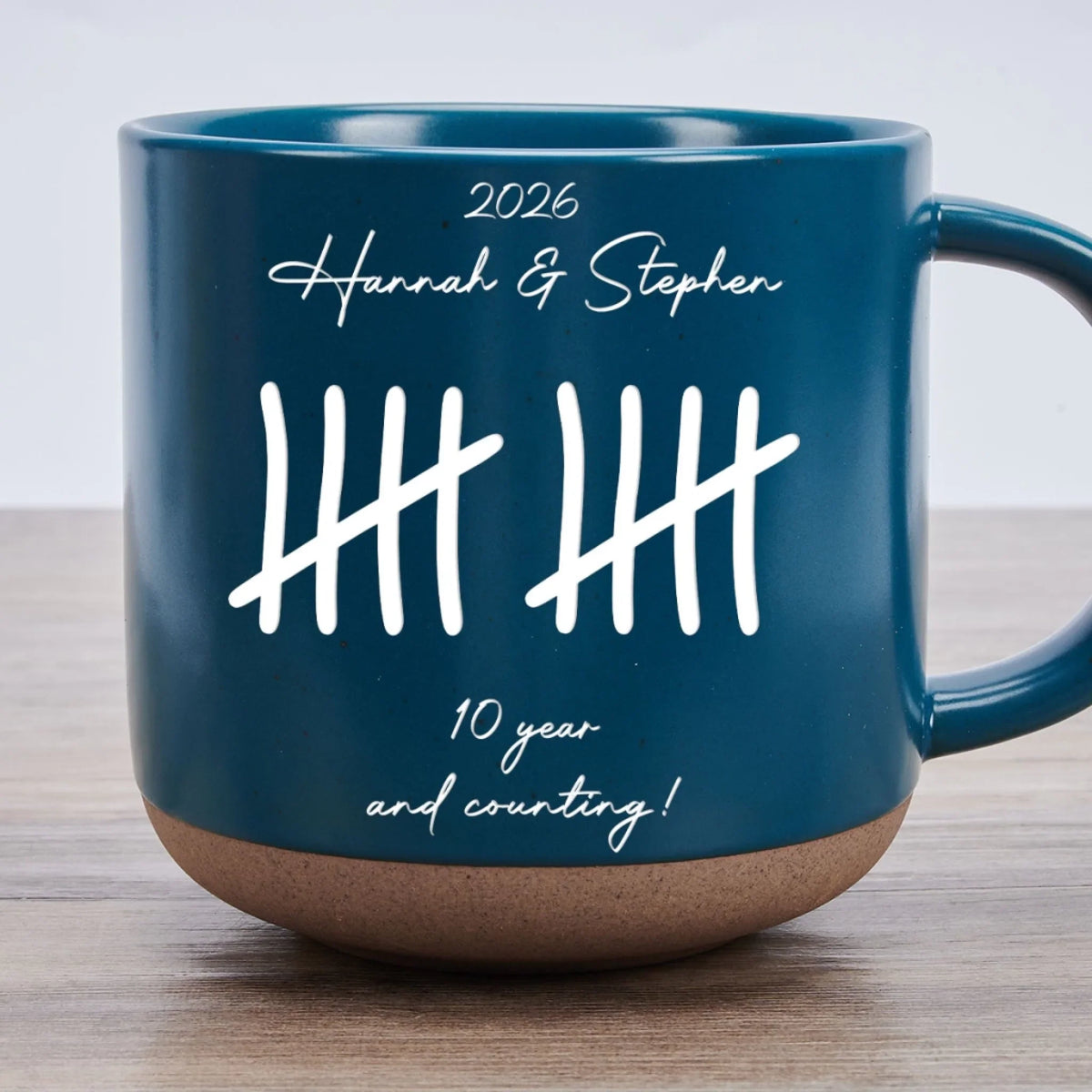 Custom Christmas & Birthday Keepsake Gift • Counting Our Love - Personalized Pottery Mug
