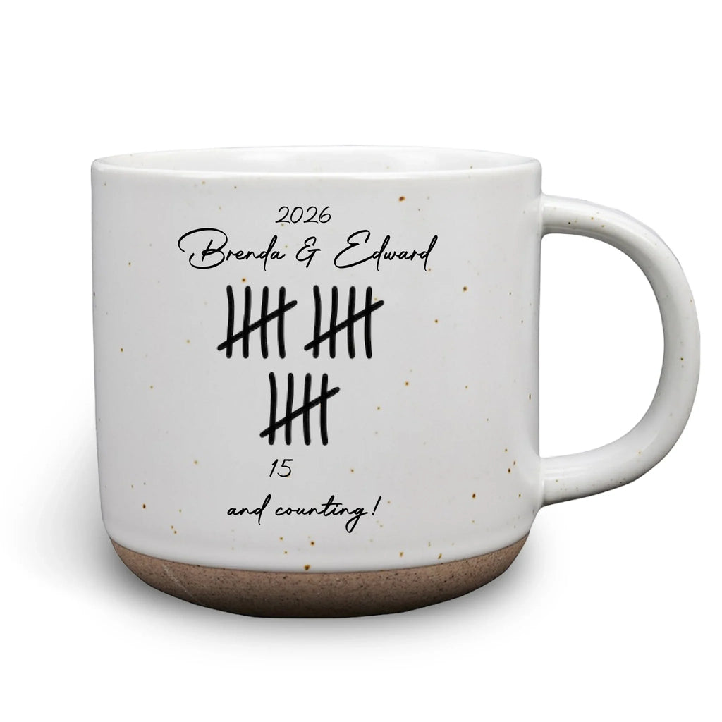 Custom Christmas & Birthday Keepsake Gift • Counting Our Love - Personalized Pottery Mug