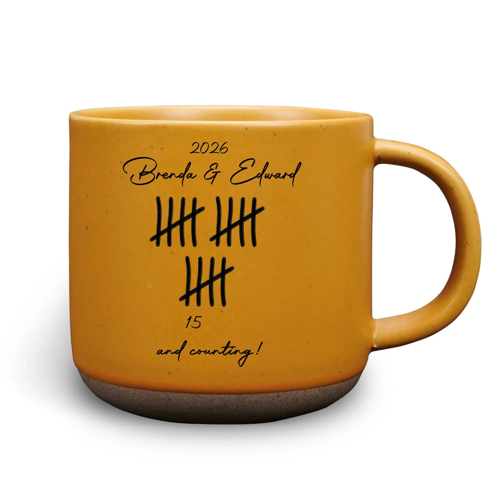 Custom Christmas & Birthday Keepsake Gift • Counting Our Love - Personalized Pottery Mug