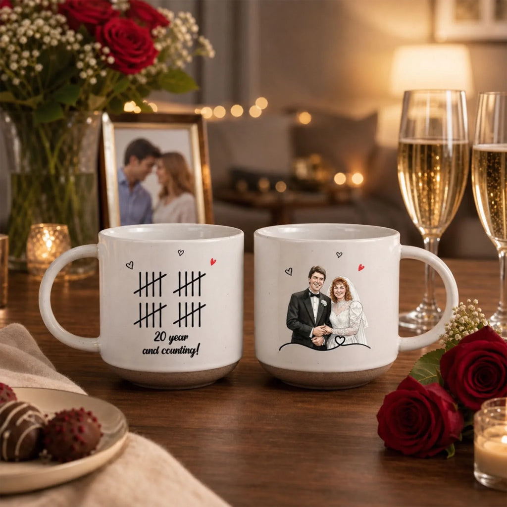 Custom Photo Christmas & Birthday Keepsake Gift • Together Forever - Personalized Pottery Mug
