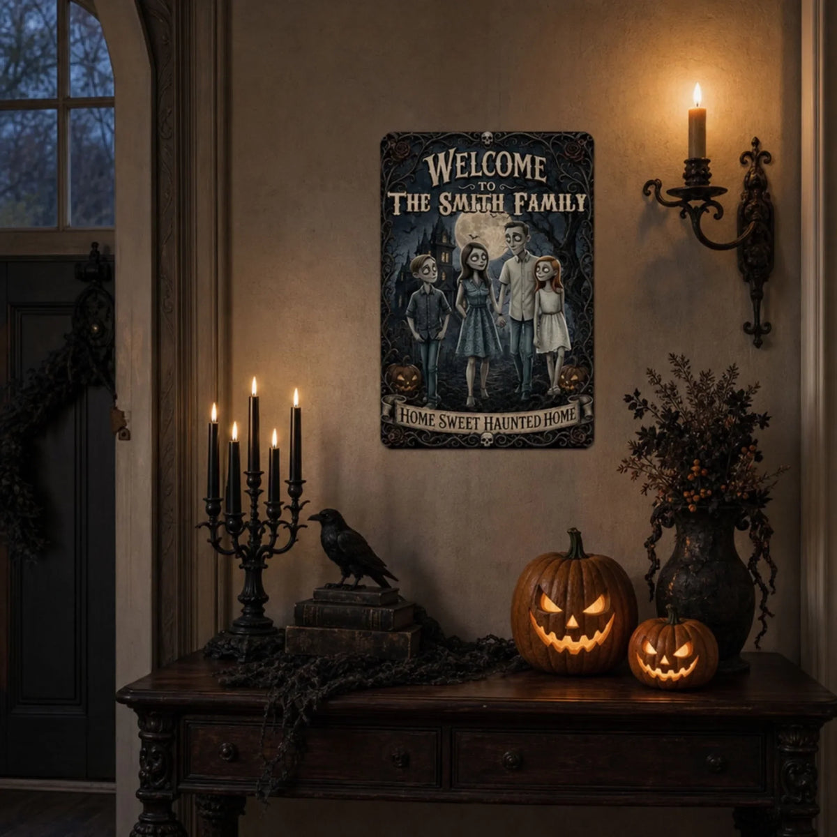 Home Sweet Haunted Home - Personalized Metal Sign