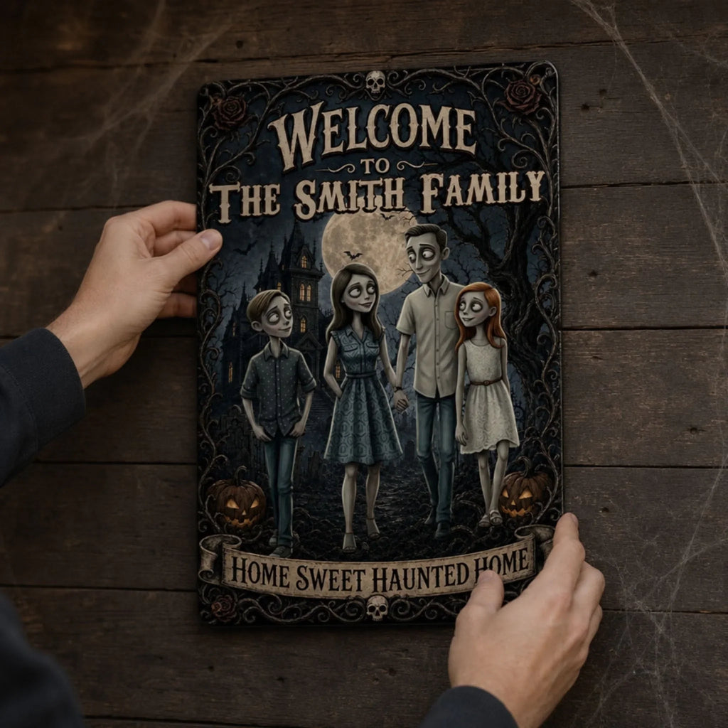Home Sweet Haunted Home - Personalized Metal Sign